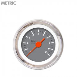 Tach Ga. - Marker Grey, Org Vintage Needles, Chrome Trim Rings Style Kit DIY - Part Number: GAR234ZMXIABAH