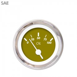 Oil Pres Ga. - SAE Marker Gn, Wht Vintage Nedl, Chrome Trm Rings~Style Kit DIY - Part Number: GAR236ZEXJABAD