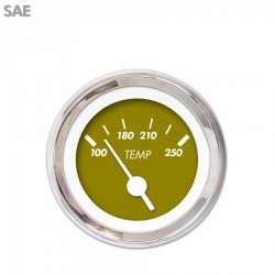 Water Temp Ga. - SAE Marker Gn, Wht Vintage Nedl, Chrom Trm Rings~Style Kit DIY - Part Number: GAR236ZEXLABAD