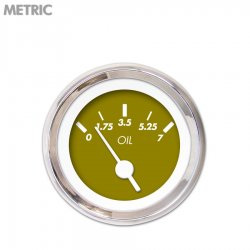 Oil Pres Ga. - Metric Marker Gn, Wht Vintage Nedl, Chrom Trm Rings~Style Kit DIY - Part Number: GAR236ZMXJABAD