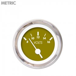 Volt Ga. - Metric Marker Gn, Wht Vintage Nedl, Chrome Trm Rings Style Kit DIY - Part Number: GAR236ZMXNABAD