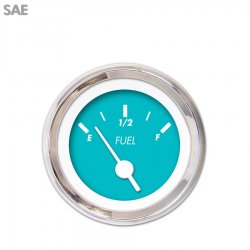 Fuel level Ga. - Marker Aqua, Wht Vintage Nedl, Chrome Trm Rings Style Kit DIY - Part Number: GAR237ZEXKABAD