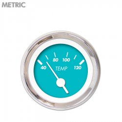 H2O Temp Ga. - Metric Marker Aqua, Wht Vintage Nedl, Chrom Trm Rngs~Style Kit - Part Number: GAR237ZMXLABAD