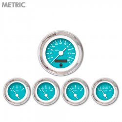 5 Ga. Set - Metric Marker Aqua, Wht Vintage Nedl, Chrom Trm Rings~Style Kit DIY - Part Number: GAR237ZMXQABAD