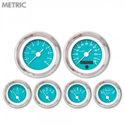 6 Ga. Set - Metric Marker Aqua, Wht Vintage Nedl, Chrom Trm Rings~Style Kit DIY - Part Number: GAR237ZMXRABAD