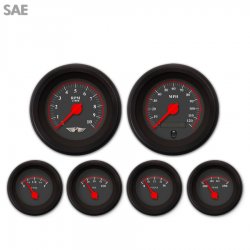 6 Ga. Set w/ emblem SAE Omega Black, Rd Mod Nedl, Black Trm Rings Style Kit DIY - Part Number: GAR240ZEARACCE