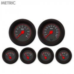 6 Ga. Set - Metric Omega Black, Rd Mod Needles, Black Trim Rings Style Kit DIY - Part Number: GAR240ZMXRACCE