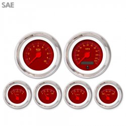 6 Ga. Set - SAE Omega Rd, Rd Mod Needles, Chrome Trim Rings Style Kit DIY - Part Number: GAR242ZEXRABCE