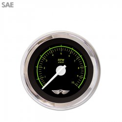 Tach Ga. w/ emblem - VX Black, Wht Mod Needles, Chrome Trim Rings Style Kit DIY - Part Number: GAR245ZEAIABCD