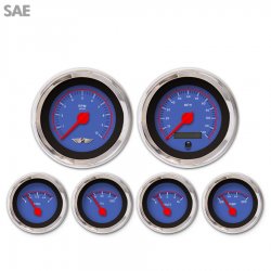 6 Ga. Set w/ emblem - SAE VX Black, Rd Mod Nedl, Chrome Trm Rings Style Kit DIY - Part Number: GAR246ZEARABCE