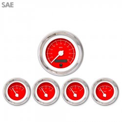5 Ga. Set - SAE VX Rd, White Mod Needles, Chrome Trim Rings Style Kit DIY - Part Number: GAR248ZEXQABCD