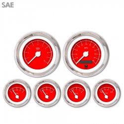 6 Ga. Set - SAE VX Rd, White Mod Needles, Chrome Trim Rings Style Kit DIY - Part Number: GAR248ZEXRABCD