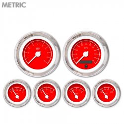 6 Ga. Set - Metric VX Rd, White Mod Needles, Chrome Trim Rings Style Kit DIY - Part Number: GAR248ZMXRABCD