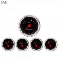 5 Ga. Set - SAE Pegged Black, Rd Mod Needles, Chrome Trim Rings Style Kit DIY - Part Number: GAR251ZEXQABCE