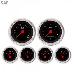 6 Ga. Set - SAE Pegged Black, Rd Mod Needles, Chrome Trim Rings Style Kit DIY - Part Number: GAR251ZEXRABCE