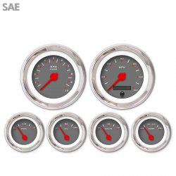 6 Ga. Set - SAE Pegged Dark Grey, Rd Mod Nedl, Chrome Trm Rings Style Kit DIY - Part Number: GAR252ZEXRABCE