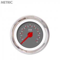 Tach Ga. - Pegged Dark Grey, Rd Mod Needles, Chrome Trim Rings Style Kit DIY - Part Number: GAR252ZMXIABCE