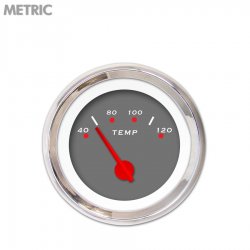 H2O Temp Ga. - Metric Pegged Dark Gry, Rd Mod Nedl, Chrom Trm Rings~Style Kit - Part Number: GAR252ZMXLABCE