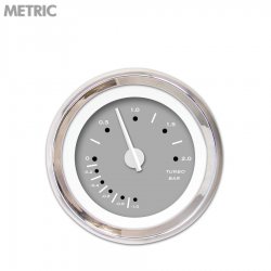 Turbo Ga. - Metric Pegged Grey, Wht Mod Nedl, Chrome Trm Rings Style Kit DIY - Part Number: GAR253ZMXMABCD