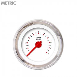 Tach Ga. - Pegged White, Rd Mod Needles, Chrome Trim Rings Style Kit DIY - Part Number: GAR255ZMXIABCE