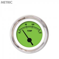 Water Temp Ga. - Metric Rider Gn, Black Vintage Nedl, Chrom Trm Rings~Style Kit - Part Number: GAR258ZMXLABAC