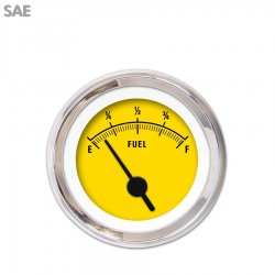 Fuel level Ga. Rider Yellow, Black Vintage Nedl, Chrome Trm Rings~Style Kit DIY - Part Number: GAR262ZEXKABAC