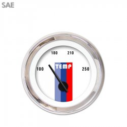 H2O Temp Ga. - SAE Vintage Autobahn Wht, Black Mod Nedl, Chrom Trm Rngs~ Kit DIY - Part Number: GAR264ZEXLABCC