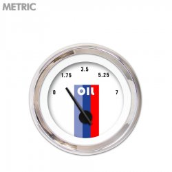 Oil Pres Ga. - Metric Vintage Autobahn Wht, Black Mod Nedl, Chrom Trm Rngs~ Kit - Part Number: GAR264ZMXJABCC