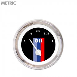 Oil Pres Ga. - Metric Vintage Autobahn Black, Wht Mod Nedl, Chrom Trm Rngs~ Kit - Part Number: GAR265ZMXJABCD