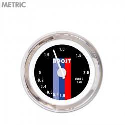 Turbo Ga. - Metric Vintage Autobahn Black, Wht Mod Nedl, Chrom Trm Rngs~ Kit DIY - Part Number: GAR265ZMXMABCD