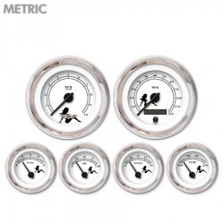 6 Set w/ebm-Met Mudflap Black Txt, White, Black Mod Nedl, Chrom Rngs~ Kit DIY - Part Number: GAR269ZMARABCC