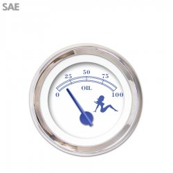 Oil Pres Ga. SAE Mudflap Black Txt, White, Black Mod Nedl, Chrom Rngs~ Kit DIY - Part Number: GAR270ZEXJABCF