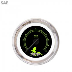 Tach Ga. w/ emblem Mudflap Gn Txt, Black, Black Mod Nedl, Chrom Rngs~ Kit DIY - Part Number: GAR271ZEAIABCC