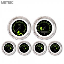 6 Ga. Set Metric Mudflap Gn Txt, Black, Black Mod Nedl, Chrom Trm Rngs~ Kit DIY - Part Number: GAR271ZMXRABCC