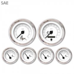 6 Ga. Set w/ebm-SAE Mudflap Grey Txt, White, Black Mod Nedl, Chrom Rngs~ Kit DIY - Part Number: GAR272ZEARABCC