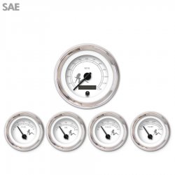 5 Ga. Set - SAE Mudflap Gry Txt, Wht, Black Mod Nedl, Chrom Trm Rings~Style Kit - Part Number: GAR272ZEXQABCC