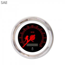 Speedo Ga. - SAE Mudflap Rd Text, Black, Rd Mod Nedl, Chrom Trm Rings~Style Kit - Part Number: GAR273ZEXHABCE