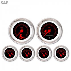 6 Ga. Set SAE Mudflap Rd Text, Black, Rd Mod Nedl, Chrom Trm Rings~Style Kit DIY - Part Number: GAR273ZEXRABCE