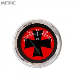 Oil Pres Ga. Metric Iron Cross Rd, Black Mod Nedl, Chrom Trm Rings~Style Kit DIY - Part Number: GAR275ZMXJABCC