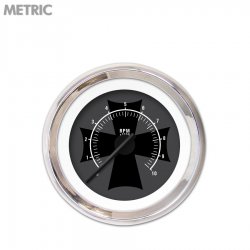 Tach Ga. - Iron Cross Ash, Black Mod Needles, Chrome Trim Rings Style Kit DIY - Part Number: GAR278ZMXIABCC