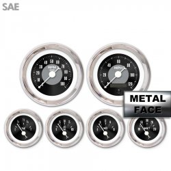 6 Ga. Set SAE Amer Clasic Black III, White Clasic Nedl, Chrom Trm Rngs~ Kit DIY - Part Number: GAR27ZEXRABBD