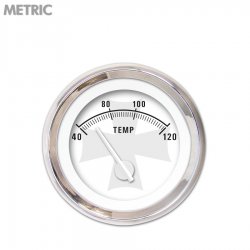 H2O Temp Ga. - Metric Iron Cross Wht, Wht Mod Nedl, Chrom Trm Rings~Style Kit - Part Number: GAR280ZMXLABCD