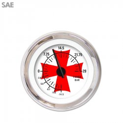 Turbo Ga. - SAE Iron Cross Wht Rd Cross, Black Mod Nedl, Chrom Trm Rngs~ Kit DIY - Part Number: GAR281ZEXMABCC