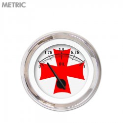 Oil Pres Ga. - Met Iron Cross Wht Rd Cross, Black Mod Nedl, Chrom Trm Rngs~ Kit - Part Number: GAR281ZMXJABCC