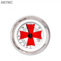 Turbo Ga. - Metric Iron Cross Wht Rd Cross, Black Mod Nedl, Chrom Trm Rngs~ Kit - Part Number: GAR281ZMXMABCC