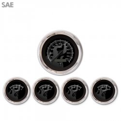 5 Ga. Set SAE Ghost Flame Black, Black Mod Nedl, Chrome Trm Rings Style Kit DIY - Part Number: GAR282ZEXQABCC