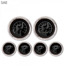 6 Ga. Set SAE Ghost Flame Black, Black Mod Nedl, Chrome Trm Rings Style Kit DIY - Part Number: GAR282ZEXRABCC