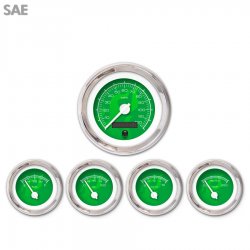 5 Ga. Set - SAE Ghost Flame Gn, Wht Mod Nedl, Chrome Trm Rings Style Kit DIY - Part Number: GAR284ZEXQABCD