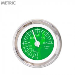 Turbo Ga. - Metric Ghost Flame Gn, Wht Mod Nedl, Chrome Trm Rings~Style Kit DIY - Part Number: GAR284ZMXMABCD