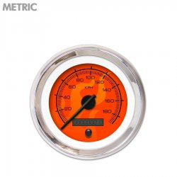 Speedo Ga. Metric Ghost Flame Rd, Black Mod Nedl, Chrom Trm Rings~Style Kit DIY - Part Number: GAR285ZMXHABCC